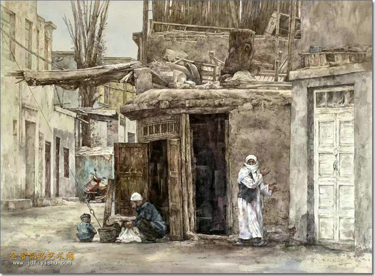 11《老街》张林56X74cm.jpg