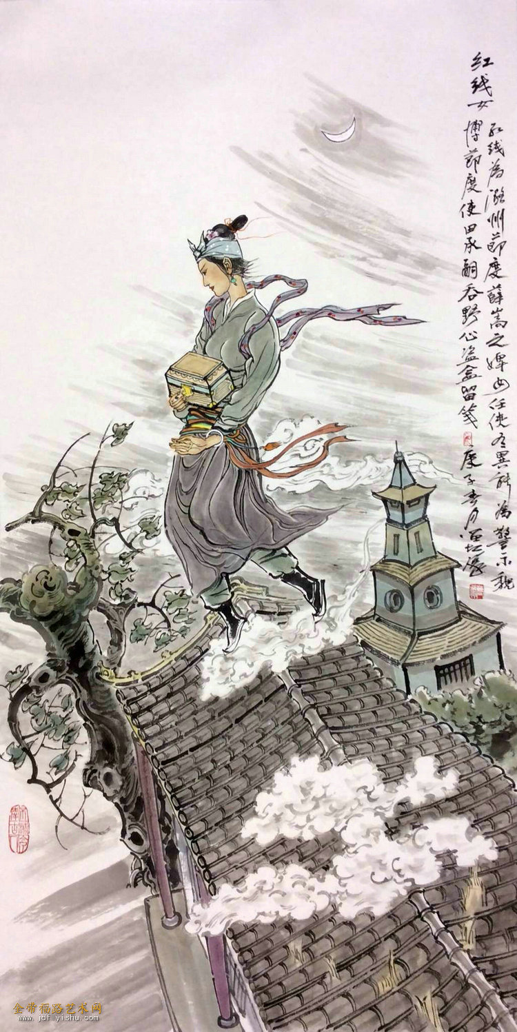 著名人物画家曹留夫 | 国画人物之中华名女传奇故事(一)【金带福路