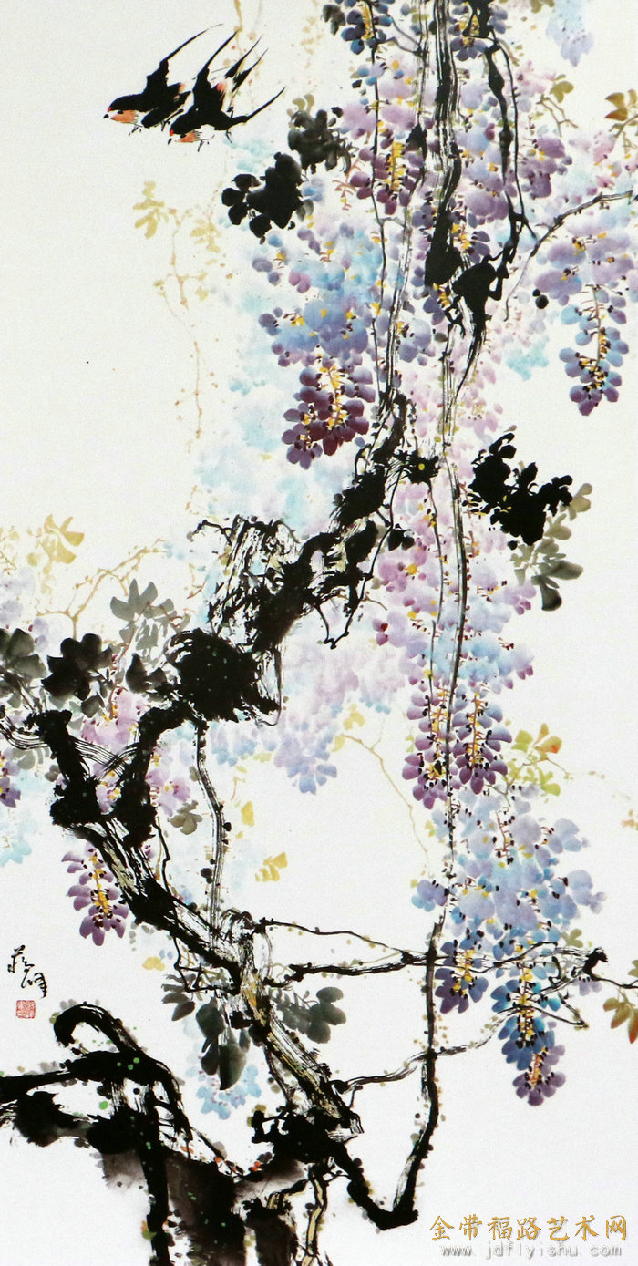 蒋峰 春·紫藤 136x68cm.jpg