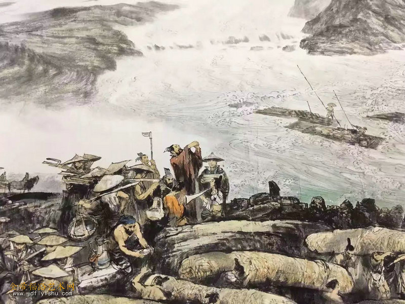 李冰父子与都江堰    350x500cm（局部）    李锛   梁世民   张跃进合作_副本.jpg