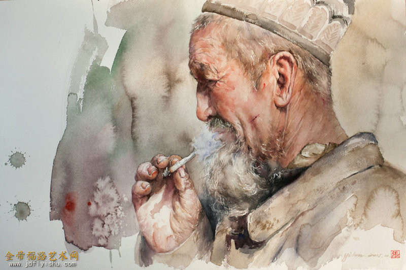 《新疆老人——之一》55X36cm 2015.JPG