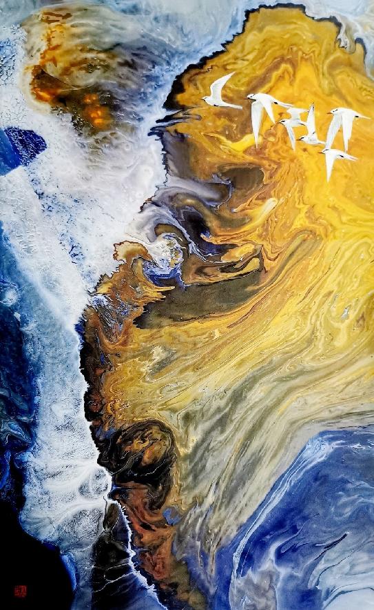 郭文伟关于霍然新意象泼彩艺术的研究