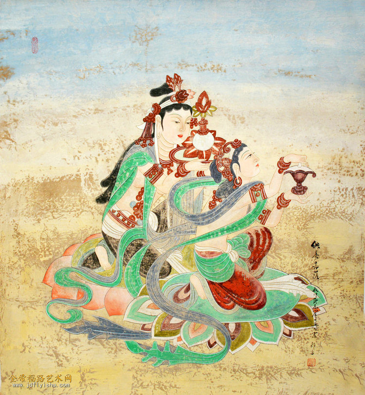 供养菩萨图北凉壁画图片
