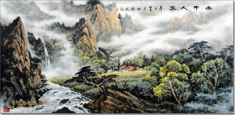 心无尘浊山水俊爽读画家田野国画作品有感文王如意