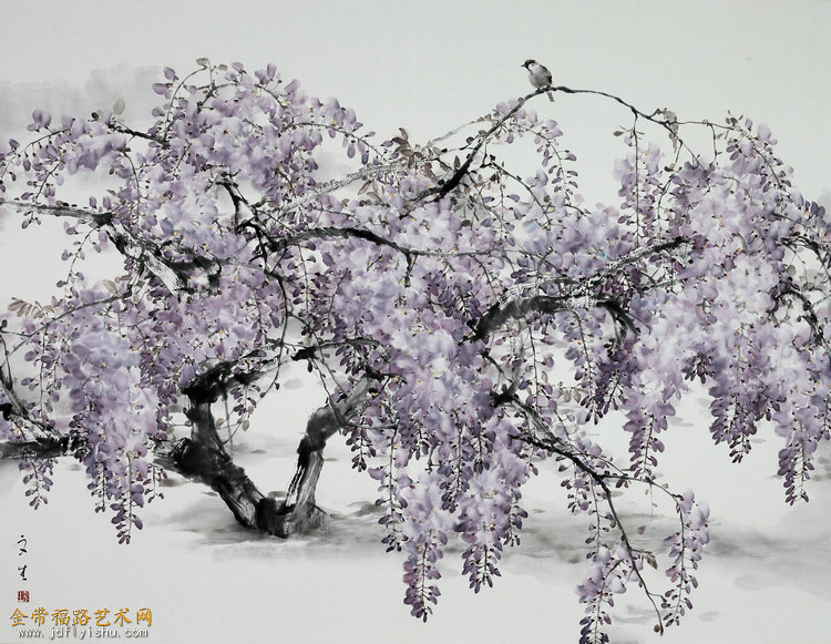 刘文生  紫藤-中国画2010年168x120cmjpg.jpg